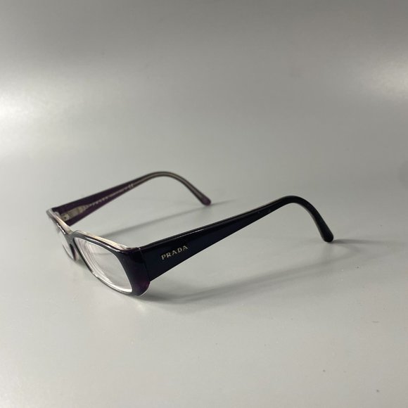 Prada Eyeglasses VPR ZXN 101 Dark Purple Rectangular Frame Italy - Picture 7 of 13